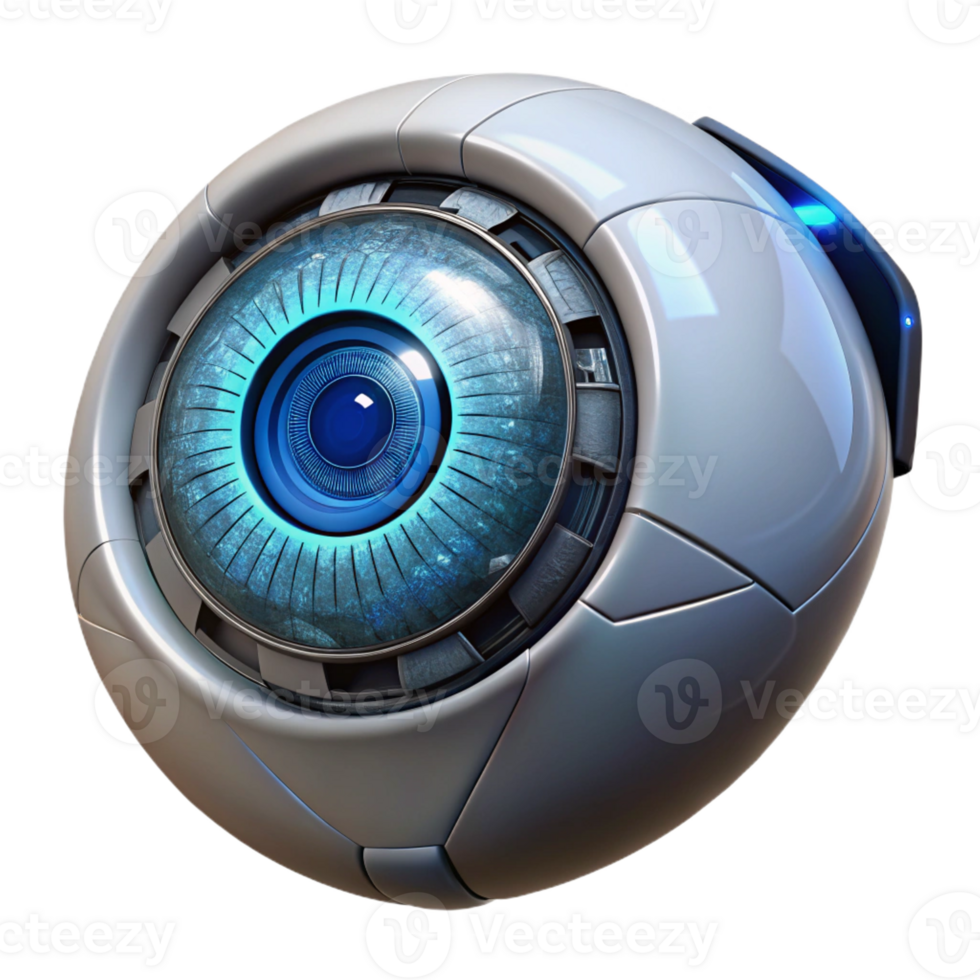 beautiful modern A cybernetic eye close-up, intricate details and glowing iris, dramatic lighting, cyberpunk style original png