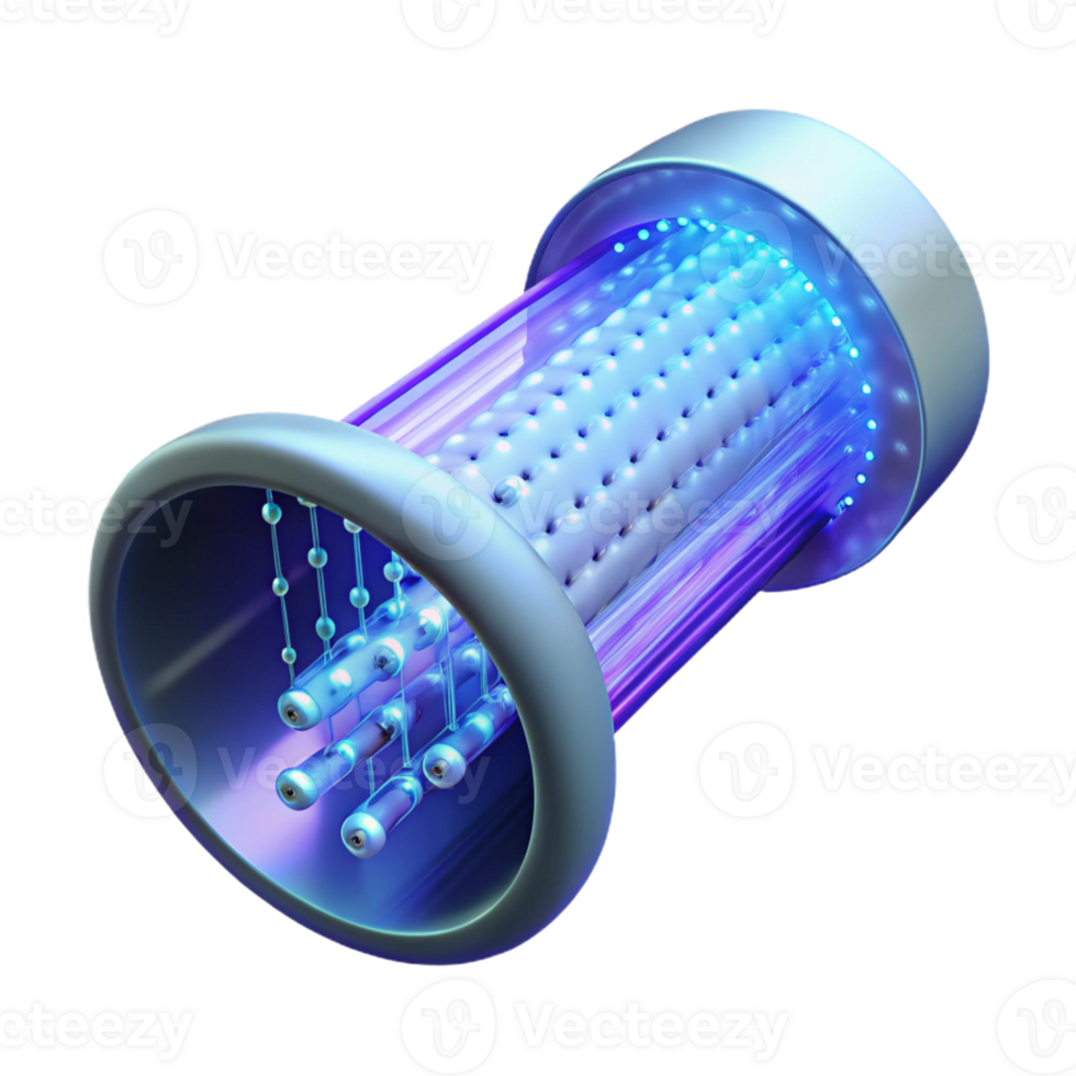 magnificent creative A stream of binary code flowing through a transparent tube, glowing neon light, abstract style premium png