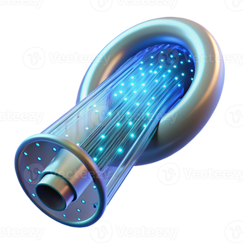 impressive creative A stream of binary code flowing through a transparent tube, glowing neon light, abstract style genuine png