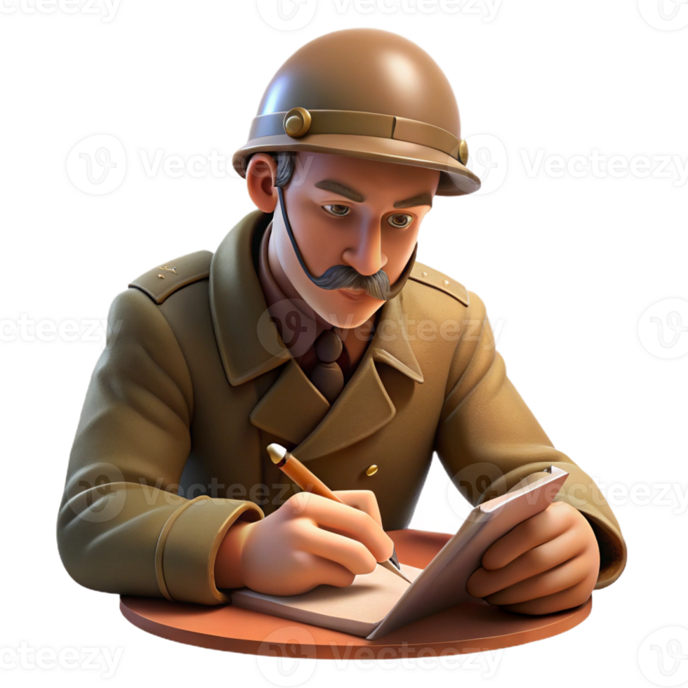 dramatic traditional A World War I soldier writing a letter home in a muddy trench, his face illuminated by the flickering light of a cigarette, in the style of a photorealistic painting detailed png