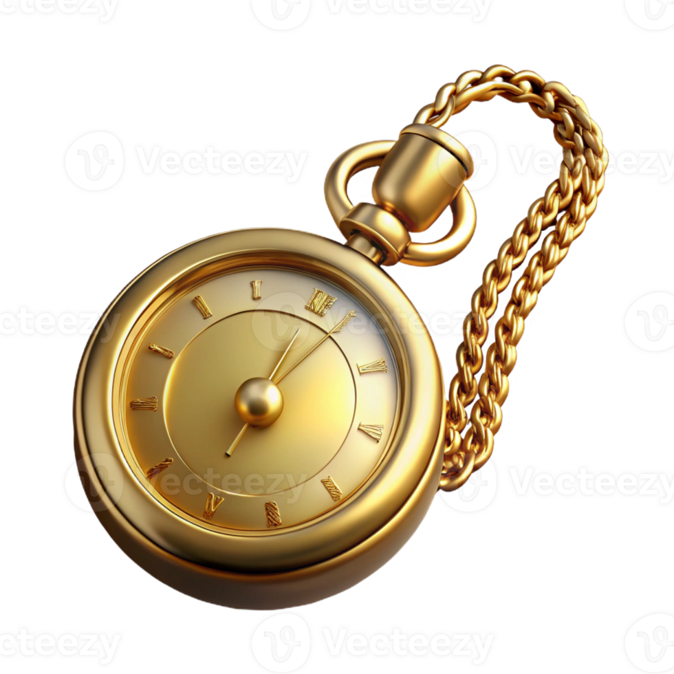 vibrant classic An antique pocket watch with Roman numerals and a delicate chain, soft golden lighting, Art Nouveau style detailed png