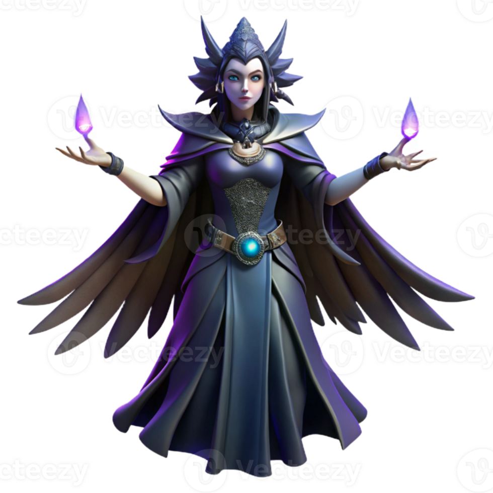 wonderful contemporary A powerful Morrigan, the phantom queen, transforming into a raven, illuminated by dark magic. Celtic mythology style detailed png