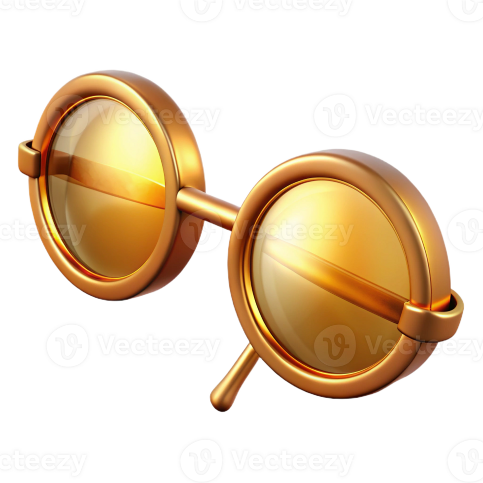 vibrant minimalist A vintage pair of spectacles with round lenses, warm golden lighting, intellectual style genuine png