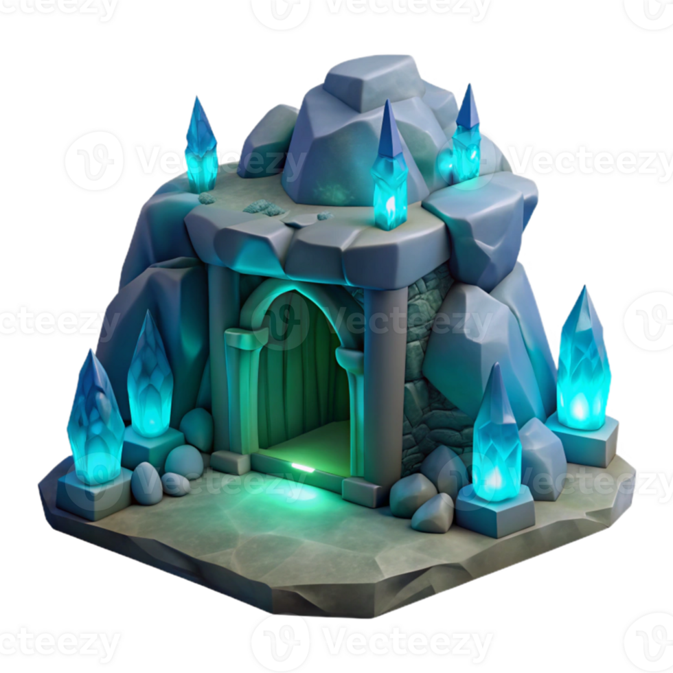 serene contemporary Subterranean dwelling, carved from rock, bioluminescent lighting, fantasy style detailed png