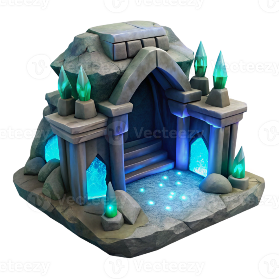 stunning classic Subterranean dwelling, carved from rock, bioluminescent lighting, fantasy style genuine png