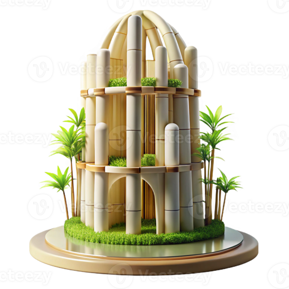 extraordinary minimalist Bamboo skyscraper, sustainable design, soft natural light, eco-futurist style high quality png