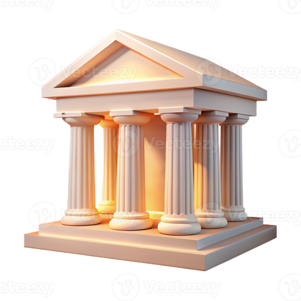 magnificent artistic Greek temple, marble columns, bright sunlight, classical style authentic png