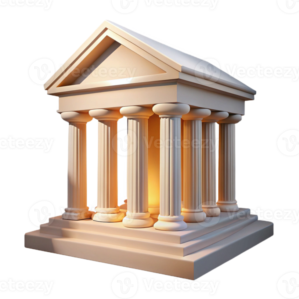 extraordinary modern Greek temple, marble columns, bright sunlight, classical style premium png