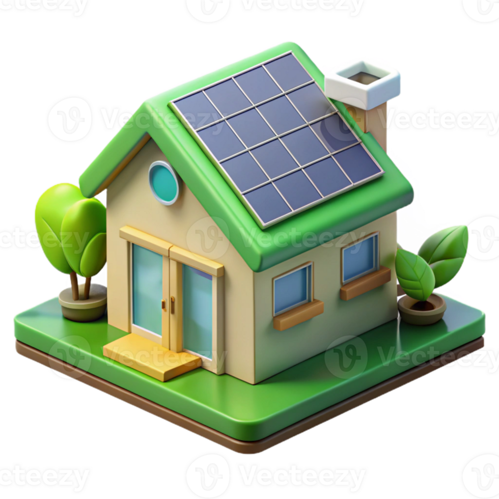 stunning minimalist Sustainable eco-house, solar panels, green roof, natural light exclusive png