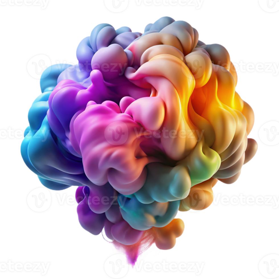 serene contemporary A swirling mass of colorful smoke plumes, intertwining and evolving, illuminated by dramatic, contrasting light. Impressionism style with a motion blur effect high resolution png