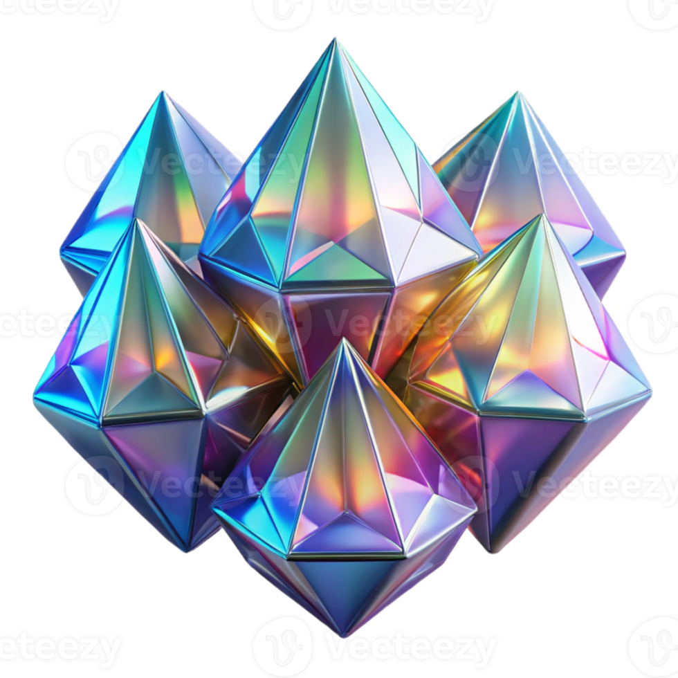 serene creative A cluster of crystalline structures, refracting and reflecting light, creating a dazzling display of prismatic colors. Art Nouveau style with global illumination high resolution png