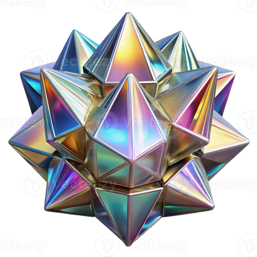 dramatic modern A cluster of crystalline structures, refracting and reflecting light, creating a dazzling display of prismatic colors. Art Nouveau style with global illumination high quality png