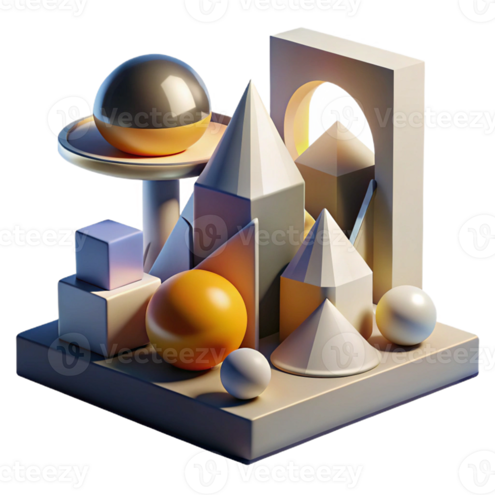 stunning rustic A dynamic interplay of light and shadow, creating an abstract landscape of geometric forms. Bauhaus style with high contrast lighting professional png