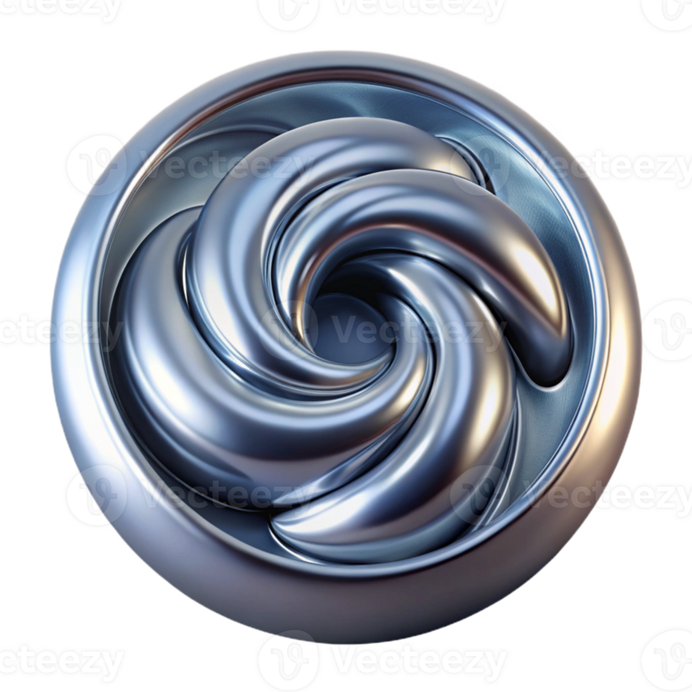 impressive modern A swirling vortex of liquid metal, creating a mesmerizing, hypnotic effect, with a cool, silvery sheen. Surrealism style with ray tracing rendering high resolution png