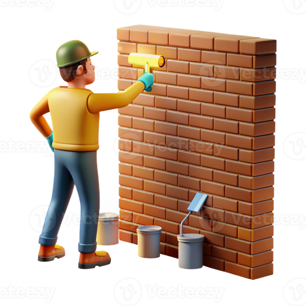 wonderful creative A street artist creating a mural on a brick wall, midday, bright lighting, urban art style 4K png
