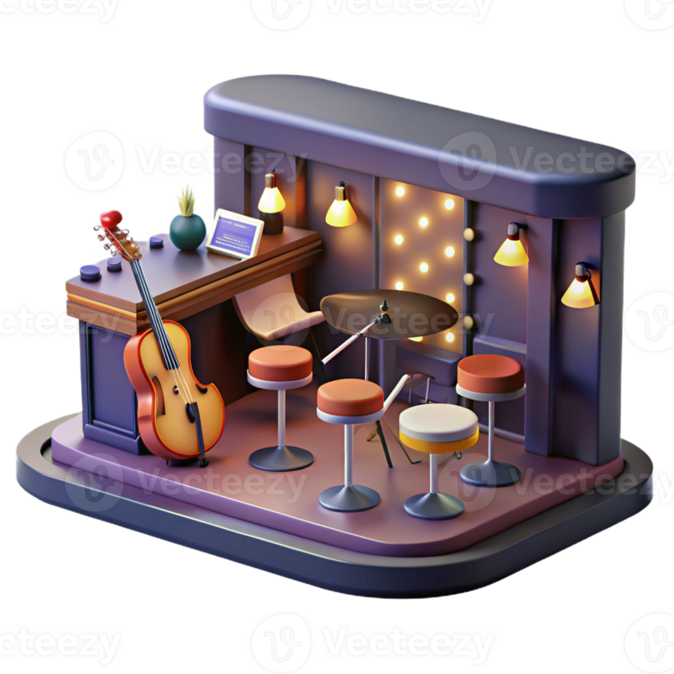 dramatic rustic A jazz club with live music and dim lighting, night, atmospheric lighting, jazz club style original png