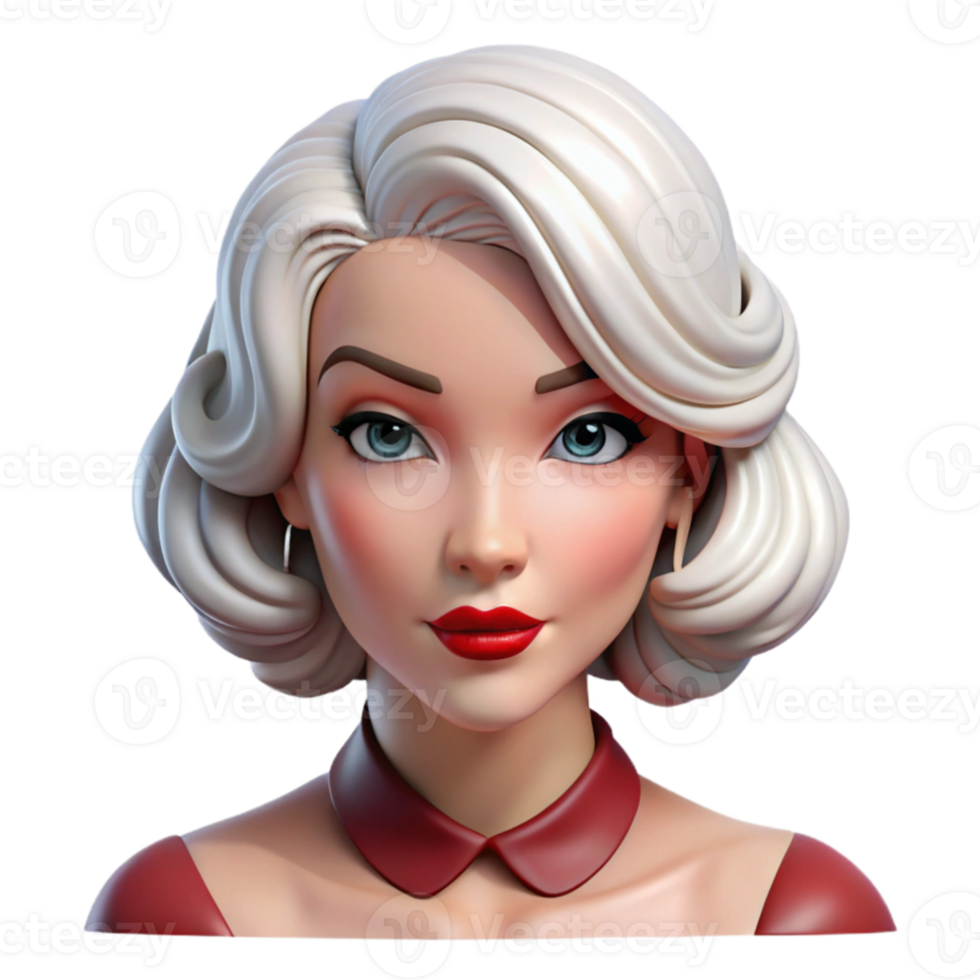 vibrant rustic Portrait of a glamorous woman with platinum blonde hair and ruby red lips, Hollywood glamour lighting, Art Deco style high resolution png