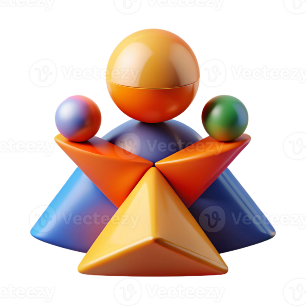 serene modern Portrait of an abstract figure composed of geometric shapes, vibrant, contrasting colors, abstract art style detailed png