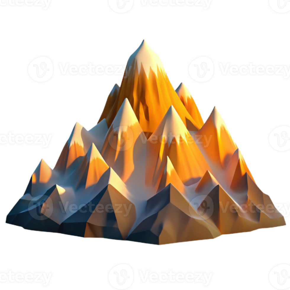 extraordinary modern Portrait of a dramatic mountain range with snow-capped peaks, golden hour lighting, landscape photography style 4K png