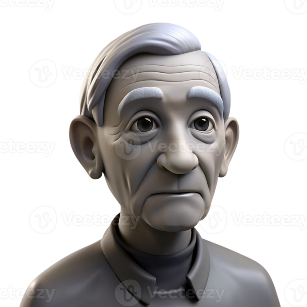 elegant contemporary Portrait of an elderly man with deep wrinkles and a thoughtful expression, Rembrandt lighting, black and white photography style exclusive png