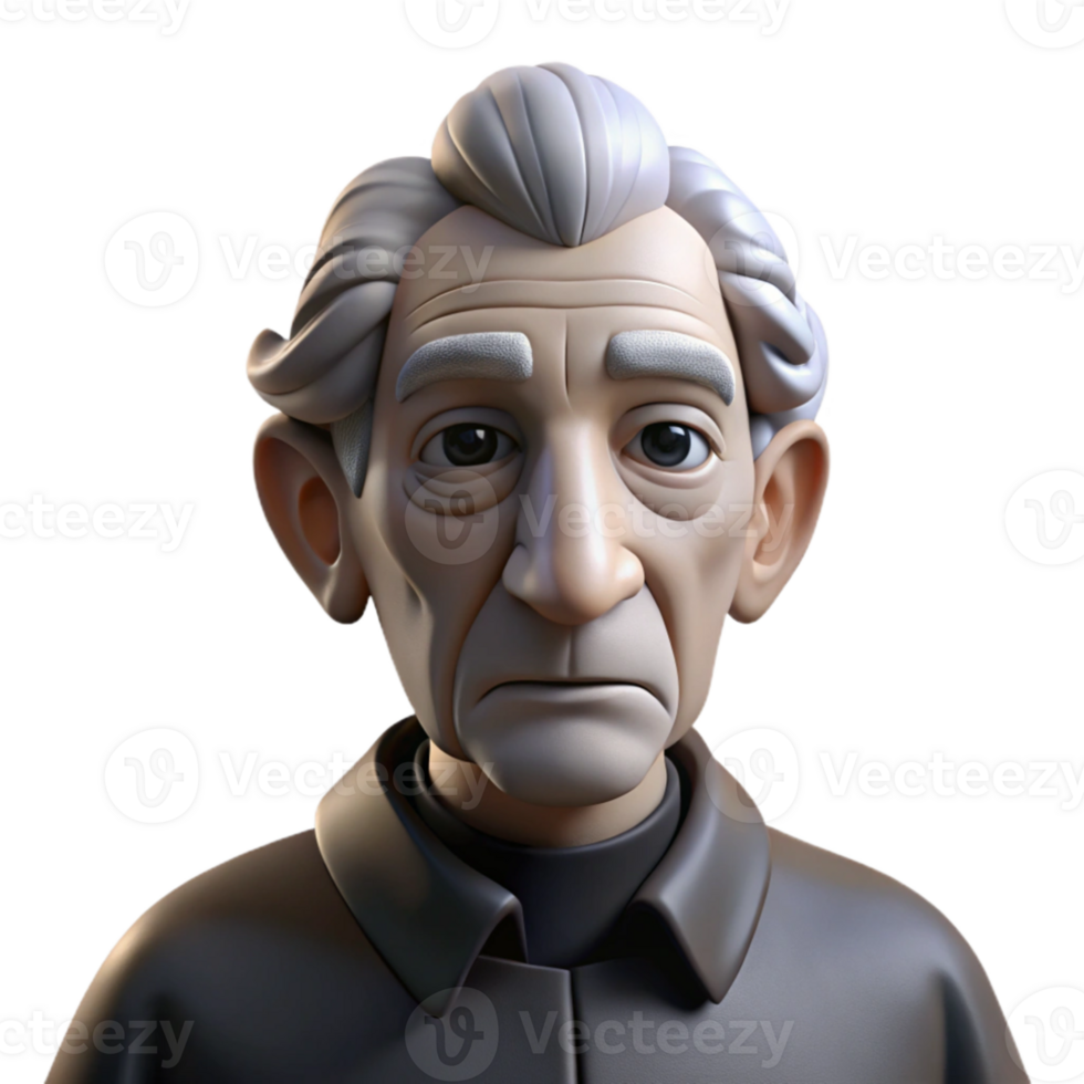 magnificent creative Portrait of an elderly man with deep wrinkles and a thoughtful expression, Rembrandt lighting, black and white photography style genuine png