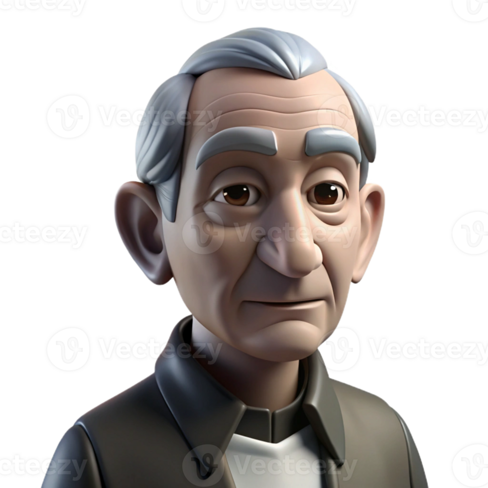 dramatic abstract Portrait of an elderly man with deep wrinkles and a thoughtful expression, Rembrandt lighting, black and white photography style authentic png