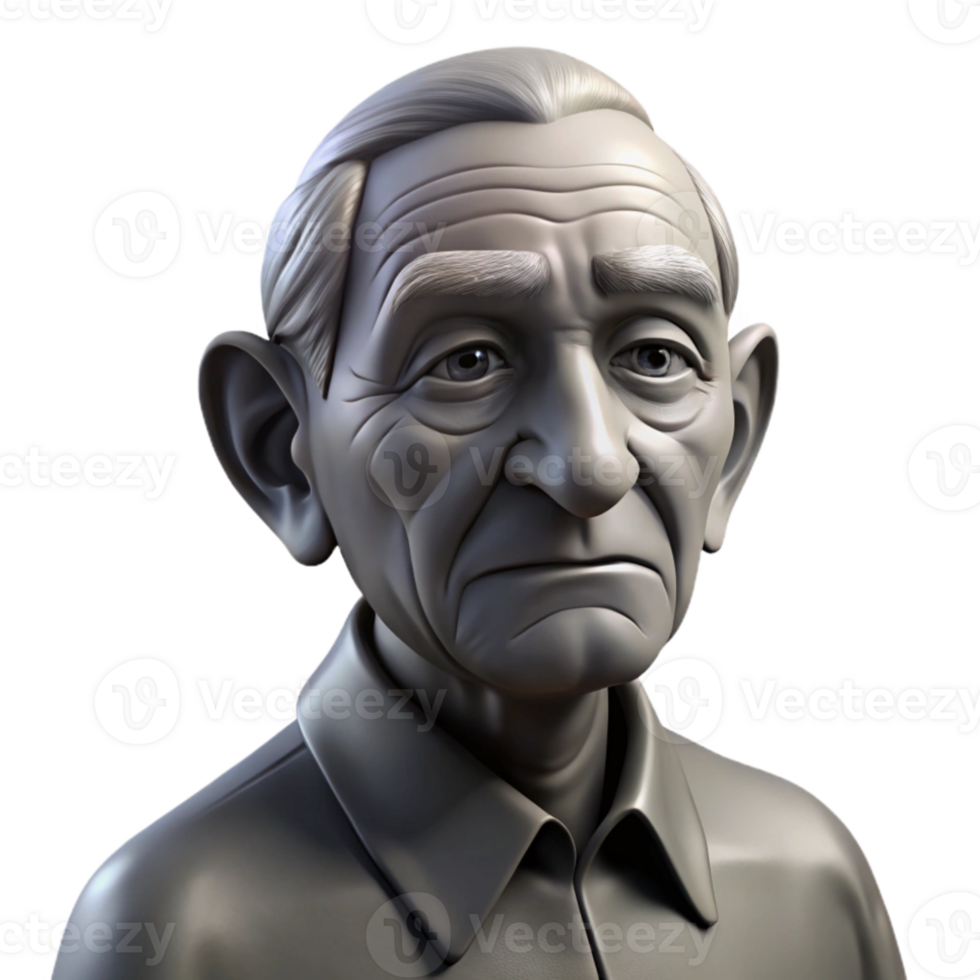 magnificent artistic Portrait of an elderly man with deep wrinkles and a thoughtful expression, Rembrandt lighting, black and white photography style high resolution png