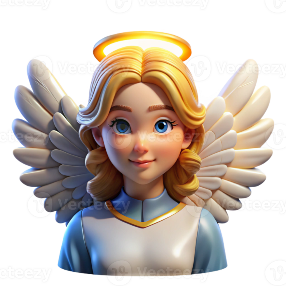 elegant artistic Portrait of a radiant angel with feathered wings and a divine glow, celestial light, religious art style high resolution png