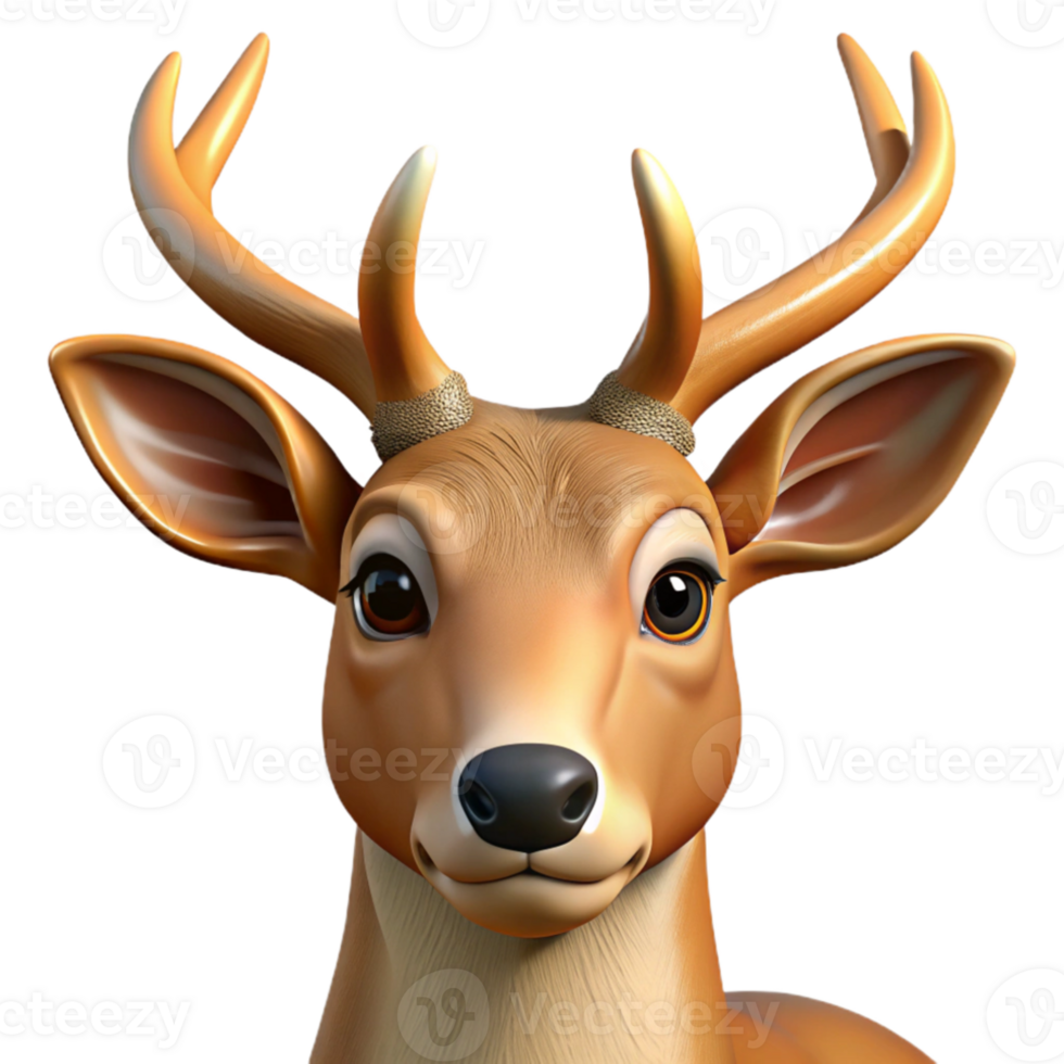 magnificent artistic Portrait of a graceful deer with antlers and gentle eyes, soft forest light, wildlife photography style original png