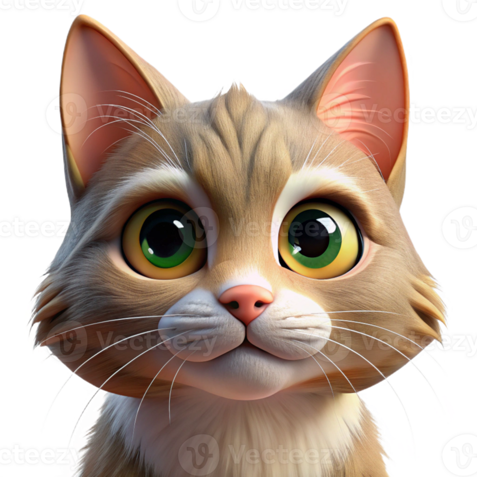 magnificent abstract Portrait of a playful cat with soft fur and curious eyes, warm sunlight, pet photography style high quality png