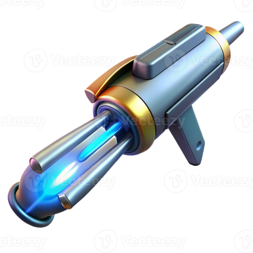 magnificent classic A futuristic weapon firing a beam of energy, sleek and dangerous design, science fiction style exclusive png