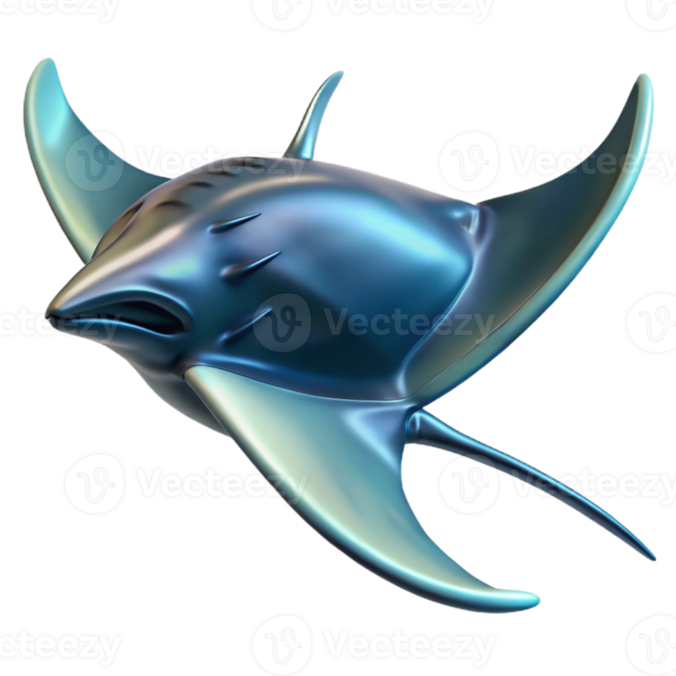 beautiful artistic A graceful manta ray gliding through the ocean, illuminated by underwater sunlight, in a dynamic, realistic style exclusive png