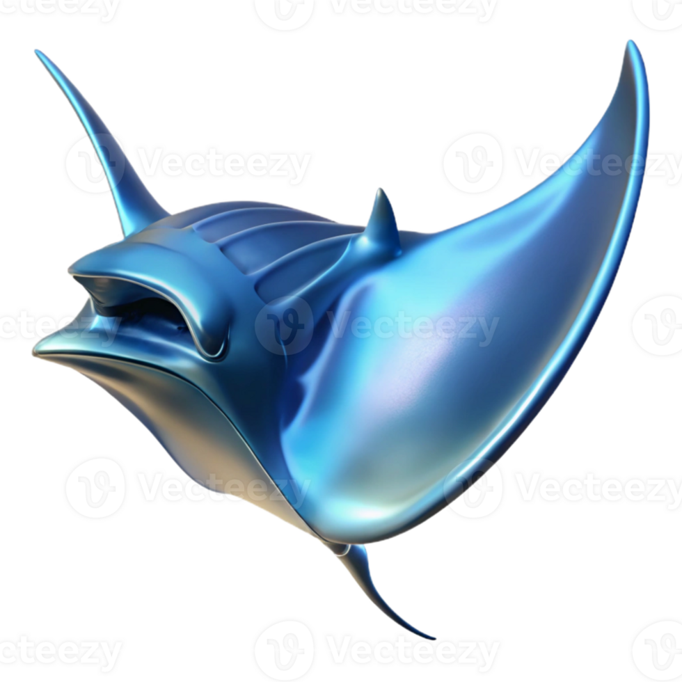 magnificent abstract A graceful manta ray gliding through the ocean, illuminated by underwater sunlight, in a dynamic, realistic style genuine png