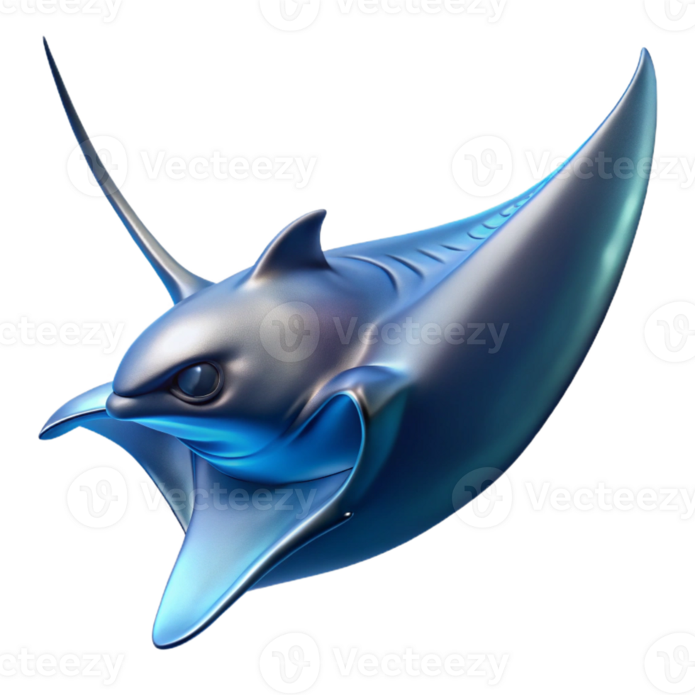 vibrant artistic A graceful manta ray gliding through the ocean, illuminated by underwater sunlight, in a dynamic, realistic style original png