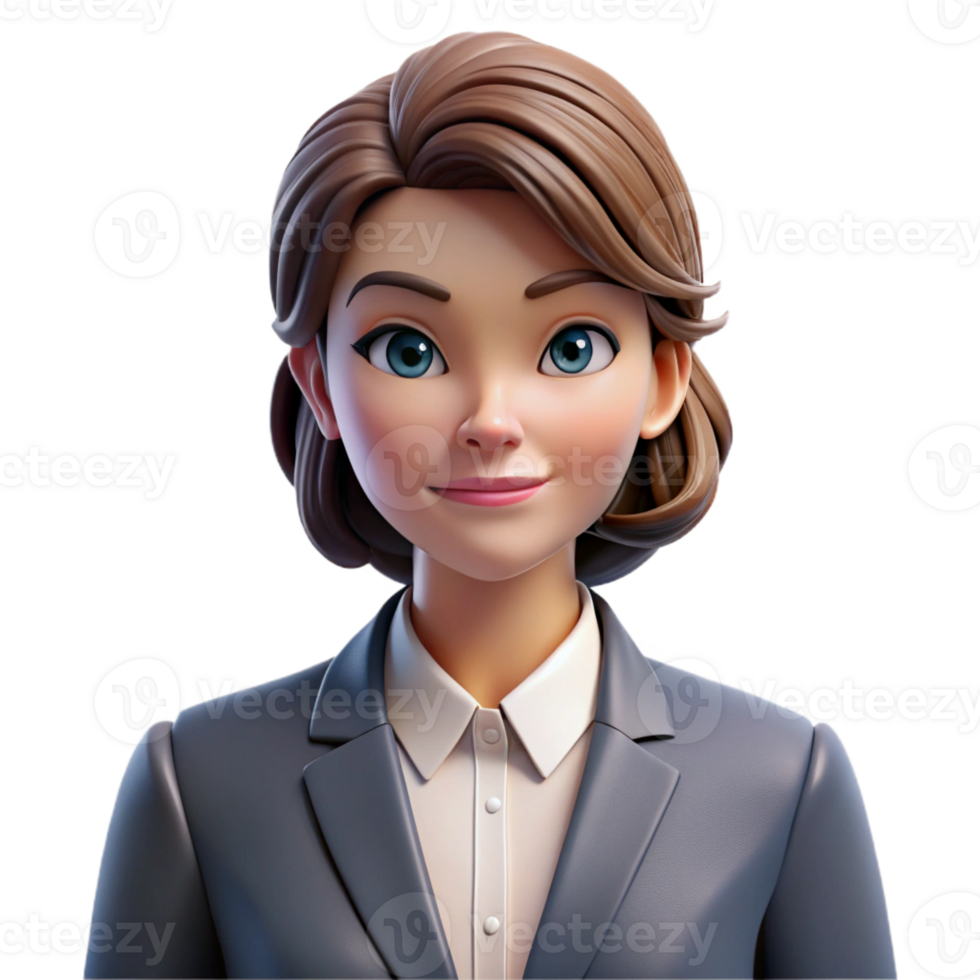 magnificent artistic Portrait of a confident businesswoman with sharp features, a tailored suit, and a determined expression, lit by studio lighting, in a corporate photography style high resolution png