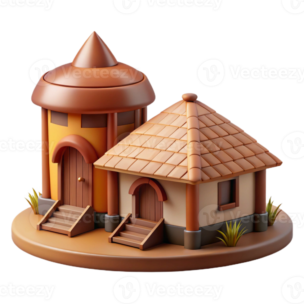beautiful minimalist Vernacular architecture, traditional materials and techniques, local style, rural setting, historical context, professional png