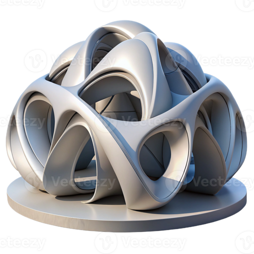 vibrant vintage Parametric architecture, complex curves and surfaces, futuristic design, white background, high detail, premium png
