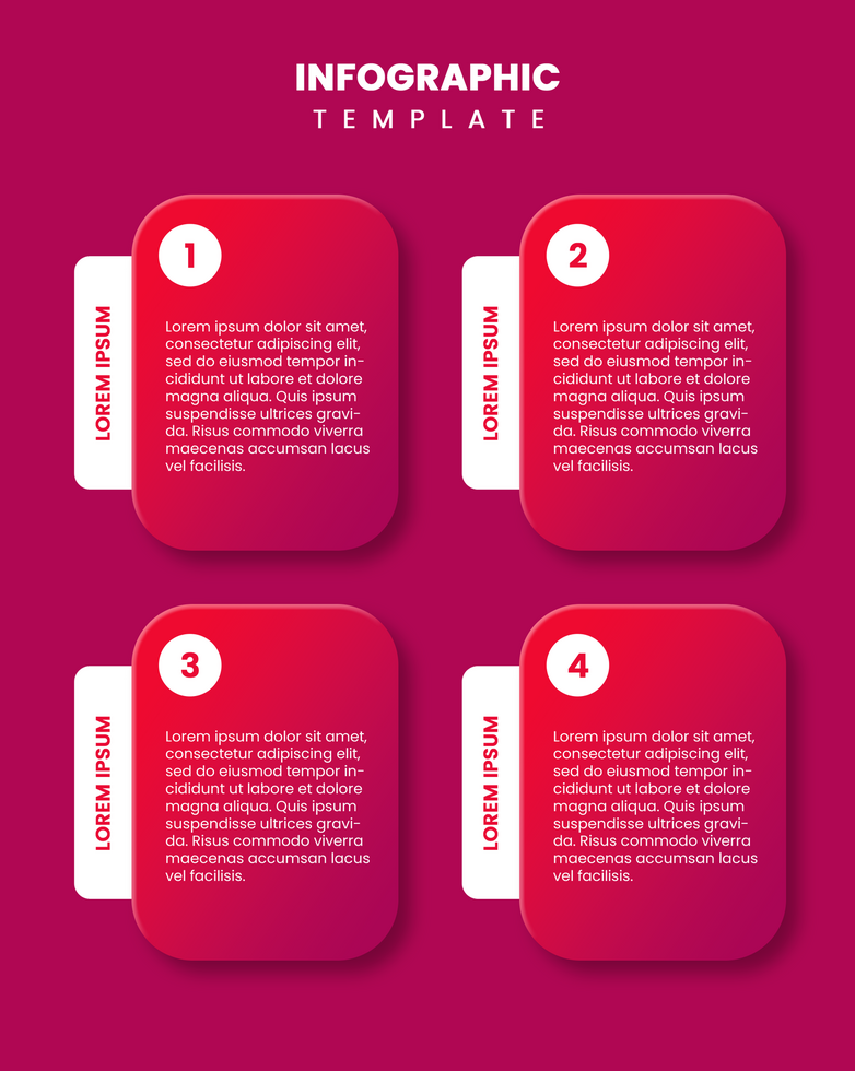 4 steps gradient infographic modern design psd
