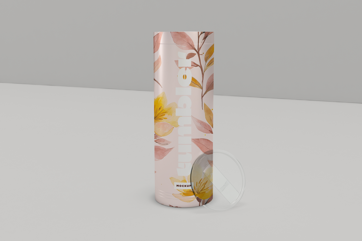 Realistic Tumbler Drinking Jar Mockup with Transparent Glass and Customizable Label for Beverage Branding Designs psd