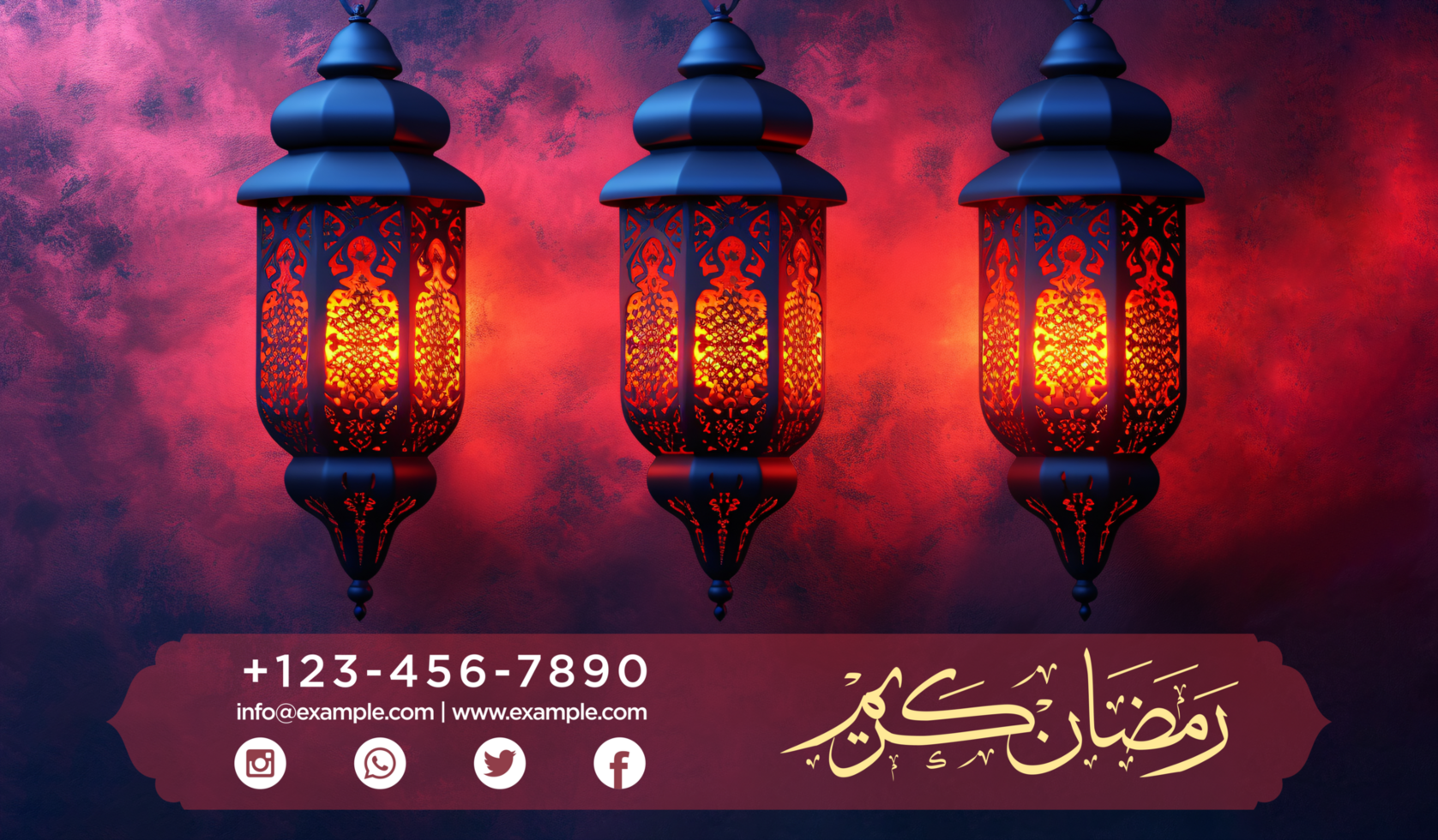 Ramadan Iftar Buffet Banner with Hanging Lantern for a Stunning Invitation Design psd