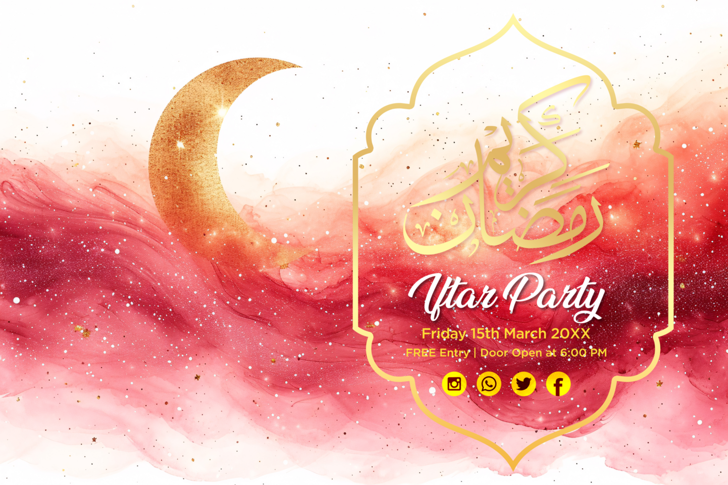 Ramadan Hanging Stars and Crescent Moon Banner with a Stunning Pink Background for a Festive Atmosphere psd