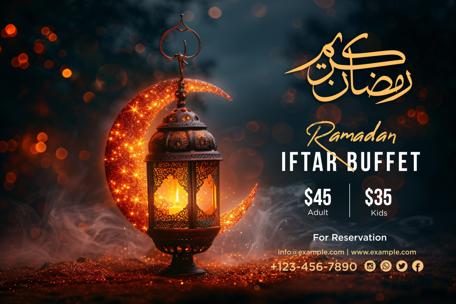 Ramadan Hanging Moon Banner Design Template to Celebrate the Spirit of Ramadan with a Stunning Visual psd