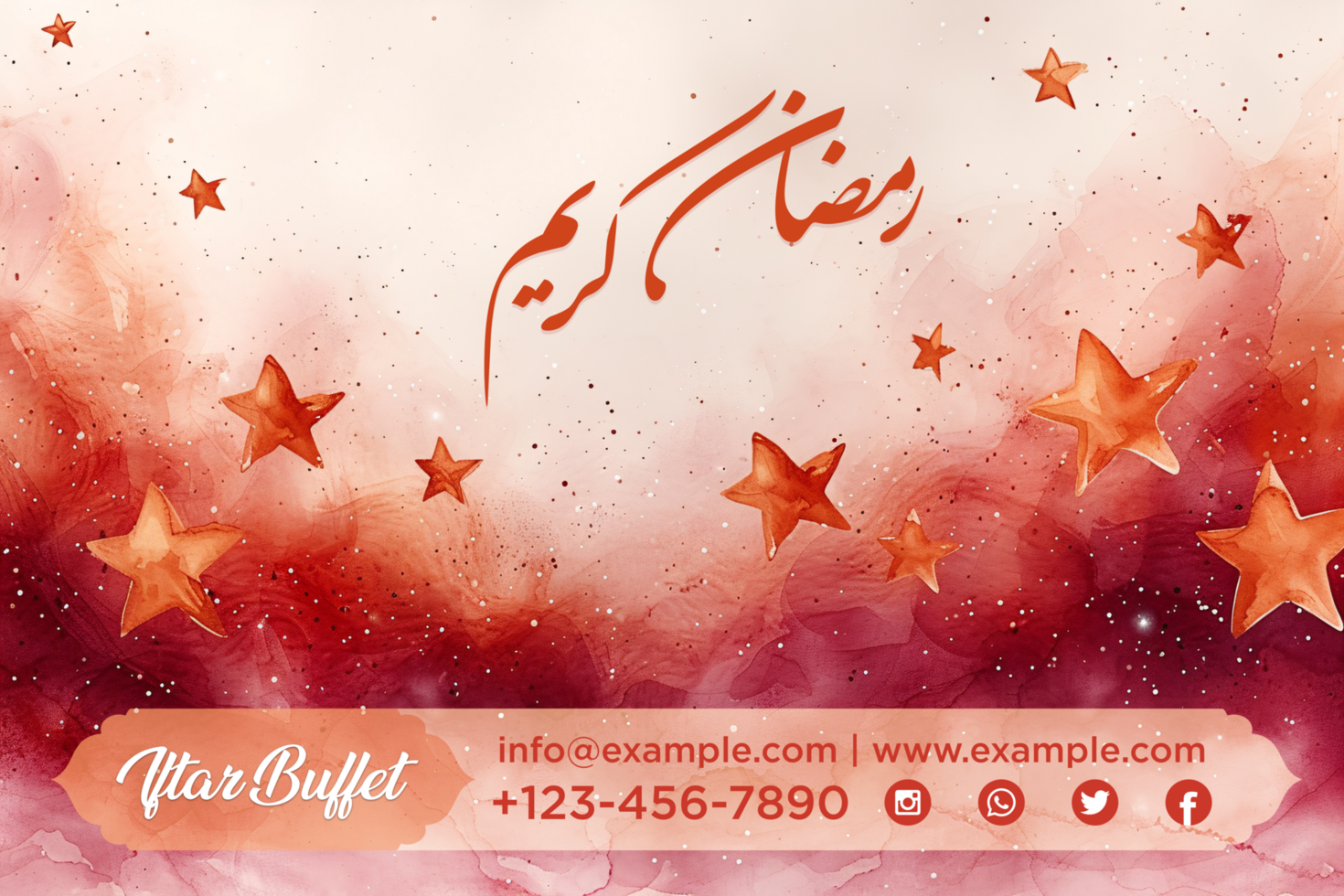 Luxury Ramadan Hanging Lanterns invitation featuring stylish modern calligraphy psd