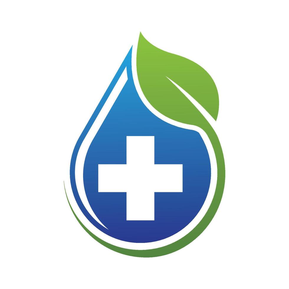 Health drop with leaf vector