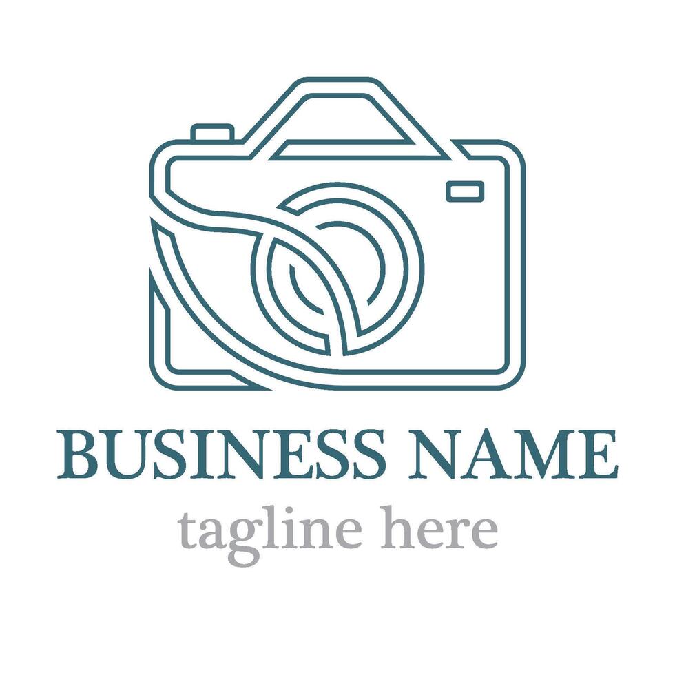 Camera line logo template vector