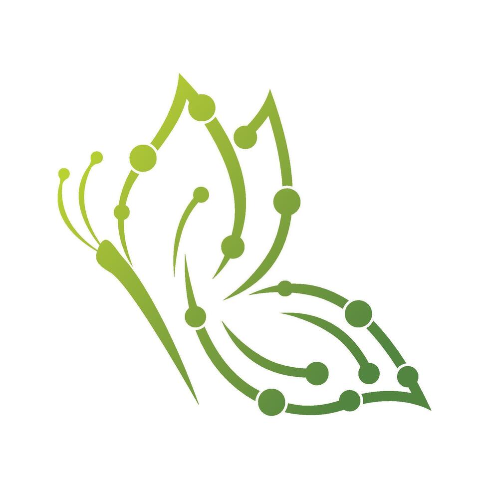 Butterfly tech logo icon design vector