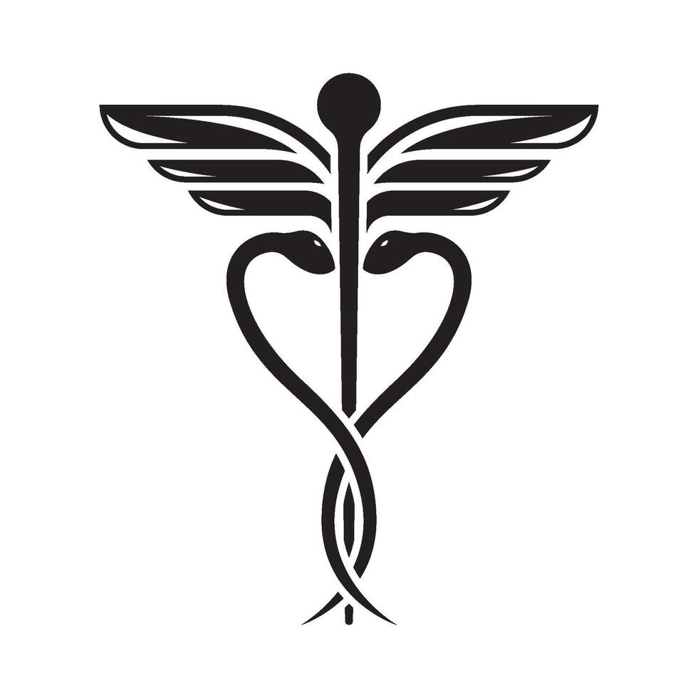 Caduceus logo design vector