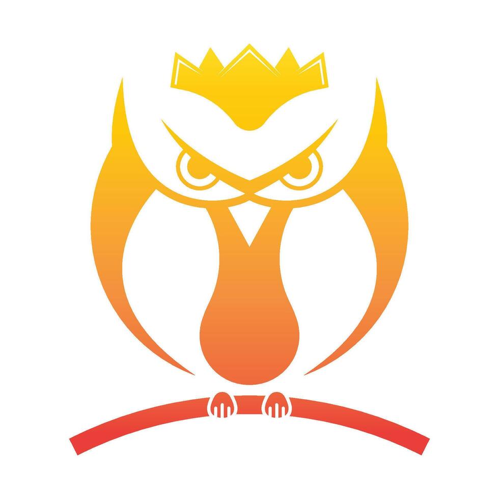 Owl logo with gradient color vector