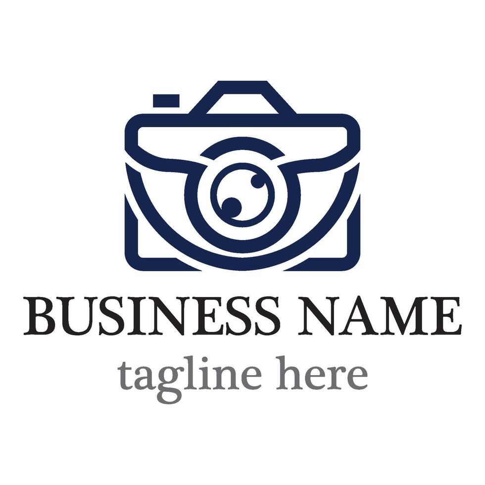 Camera line logo design vector