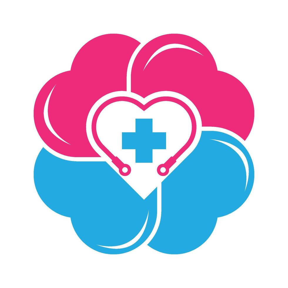 Health and heart logo template vector